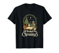 all Booked for Christmas Cozy Holiday Book Lover Graphic Maglietta