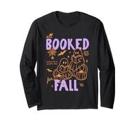 all Booked for Fall Bookish Reader Autumn Halloween Books Maglia a Manica
