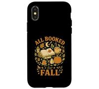 All Booked For Fall Cozy Reader Autumn Books & Pumpkin Custodia per iPhone X/XS