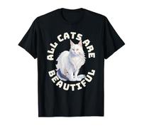 all Cats Are Beautiful Funny Turkish Angora Cat Maglietta
