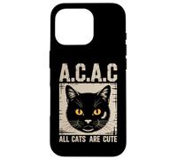 "All Cats Are Cute A.C.A.C" Divertente proprietario del gatto Custodia per iPhone 16 Pro