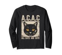 all Cats Are Cute A.C.A.C Divertente Proprietario del Gatto Maglia a Manica