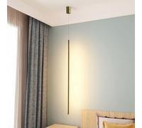 all-Copper Pendant 15W LED Cylinder Chandelier with Long Tube Ceiling Fixture for Kitchen Island, Dining Room, And Living Room(Warm Light 3000k)