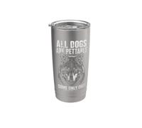 All Dogs Are Pettable Some Only Once Wolf Funny Bicchiere termico in acciaio inox doppia parete
