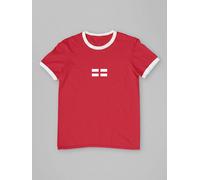 All + Every All + Every T Shirt da calcio con stemma retrò della bandiera dell'Inghilterra per la Coppa del Mondo. medium rosso