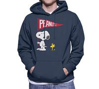 All+Every Peanuts Snoopy & Woodstock Flag Men's Hooded Sweatshirt