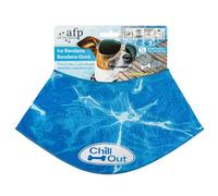All for Paws bandana con scritta"Chill Out" Blu | Design elegante con spruzzi d'acqua, immergere in acqua per raffreddare, chiusura in velcro, lavaggio a mano