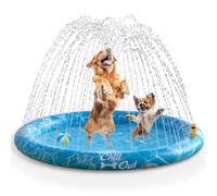 ALL FOR PAWS Tappetino per schizzi per cani di grandi dimensioni, 150 cm, tappetino per irrigatore da giardino per cani, 0,58 mm, tappetino per irrigatore a spruzzo, altezza regolabile per l'estate,
