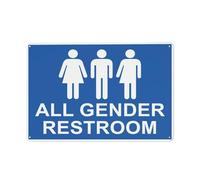 All Gender Toilette Cartello 30,5 x 20,3 cm Segnaletica di avvertimento in alluminio riflettente con simbolo per uso interno ed esterno