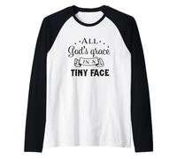 all God's Grace in A Tiny Face Christian Bibbia Verse Maglia con Maniche Raglan