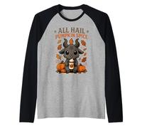 all Hail Pumpkin Spice Carino Baphomet Capra Meme Maglia con Maniche Raglan