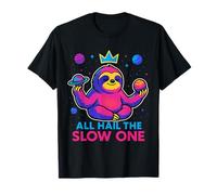 all Hail The Slow One Cosmic Sloth Monarca Maglietta