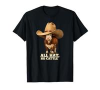 all Hat No Cattle - Divertente Cowboy Mucca Western Rodeo Umorismo Maglietta