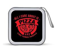 All I Care About is Pizza CD Case Holder Portatile 40 Capacità DVD Portafoglio Organizer per Auto Viaggi, Stile:, Taglia unica