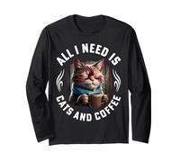 all I Need Are Cats And Coffee Divertenti Gatti caffè detti Maglia a Manica