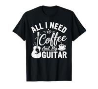 All I Need Is Coffee And My Guitar Music Chitarrista vintage Maglietta