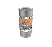 All I Need Is Cologne": design alla moda con Domino di Colonia Bicchiere termico in acciaio inox doppia parete