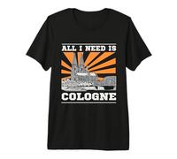 all I Need Is Cologne: Design alla Moda con Domino di Colonia Maglietta Premium