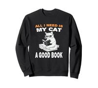 all I Need is My Cat And a Good Book to Read for Cats Lovers Felpa