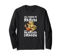 all I Need Is Ramen And My Bearded Dragon Drago Barbuto Maglia a Manica