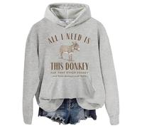 All I Need is This Donkey Felpa con cappuccio unisex Donkey, grigio., xxl