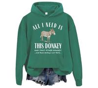 All I Need is This Donkey Felpa con cappuccio unisex Donkey, verde, 3XL