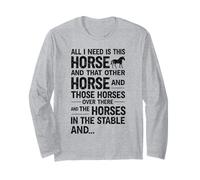 all I Need Is This Horse Funny Horse Riding Maglia a Manica