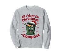 all I Want Compost Zero Waste Natale Umorismo Ambientale Felpa