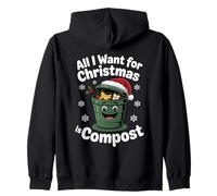 all I Want Compost Zero Waste Natale Umorismo Ambientale Felpa con Cappuccio