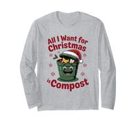 all I Want Compost Zero Waste Natale Umorismo Ambientale Maglia a Manica
