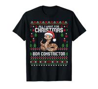 all I Want for Christmas Boa Constrictor Brutto Natale Maglietta