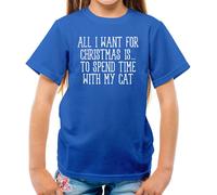 All I Want For Christmas Gatto - T-Shirt - Divertente Animali Gatti Love Natale