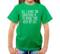 All I Want For Christmas Gatto - T-Shirt - Divertente Animali Gatti Love Natale