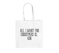 All I Want For Christmas Is Gin - Borsa Tote IN Tela - Natale Love Tonico Funny