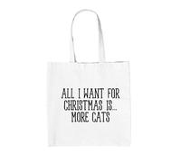 All I Want For Christmas Is More Gatti - Borsa Tote IN Tela - Animali Love Crazy