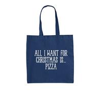 All I Want For Christmas Is Pizza - Tela Borsa - Divertente Formaggio America