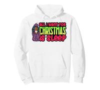 all I Want for Christmas Is Sleep Melanina Donne Ragazza Nera Felpa con Cappuccio