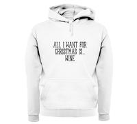 All I Want For Christmas Is Vino - Adulti Felpa/Maglione - Bianco Rosso Funny