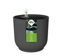 Elho All-in-1 Vibes Round 25 + Swi 24 - Vaso per Piante da Interno - 100% plastica riciclata - Ø 25 cm - Nero/Anthracite