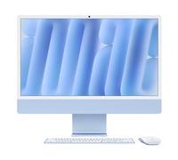 Apple iMac Computer desktop all-in-one: Chip M4, CPU 10-core e GPU 10-core: display Retina 24'', 16GB di memoria unificata, 512GB di archiviazione SSD, con accessori. Per iPhone/iPad; Azzurro
