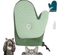 All In One Grooming Mist Glove, Sedano Animali Spray Cat Petting Guanti, Cani e Conigli, Super AntiFlying Hair e Antistatico, Depilazione Doposbagno Massaggio per lenire (Verde, 1)