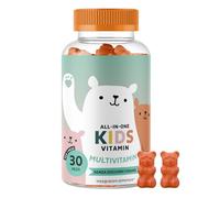All-in-One Multivitaminico Bambini +4 - Vitamine Caramelle Gommose - Difese Immunitarie - Con Vitamina B12, C, D, E e Iodio - 30 pezzi (1 mese) - Senza Zuccheri Aggiunti, Vegano - Bears with Benefits