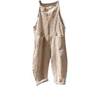 All In One Playsuit Women, Cotton Dungarees Women Baggy Wide Leg Pants Jumpsuit Playsuit Casual Loose Jumpsuit Wide Leg Long Pants Fashion Cotton Linen Dungarees With Pockets Overalls