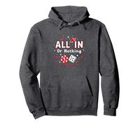 all in Or Nothing Gioco D'Azzardo Quote Casino Amante Regalo Felpa con Cappuccio, Unisex per Adulti, Grigio Scuro, L