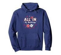 all in Or Nothing Gioco D'Azzardo Quote Casino Amante Regalo Felpa con Cappuccio, Unisex per Adulti, Navy, L