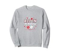 all in Or Nothing Gioco D'Azzardo Quote Casino Amante Regalo Felpa, Unisex per Adulti, Grigio Melange, L