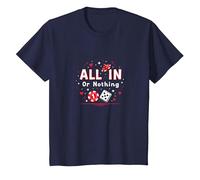 all in Or Nothing Gioco D'Azzardo Quote Casino Amante Regalo Maglietta, Bambini, Navy, 2 Anni