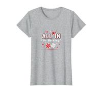 all in Or Nothing Gioco D'Azzardo Quote Casino Amante Regalo Maglietta, Donna, Grigio Melange, L