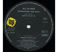 All in Vain - Trancemusic was born (1993) / Vinyl Maxi Single [Vinyl 12'']