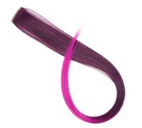 All Long Straight Color Hair Piece Extensions Clip In Highlight Rainbow Streak Pink Synthetic Strands On Clips(Color 18)